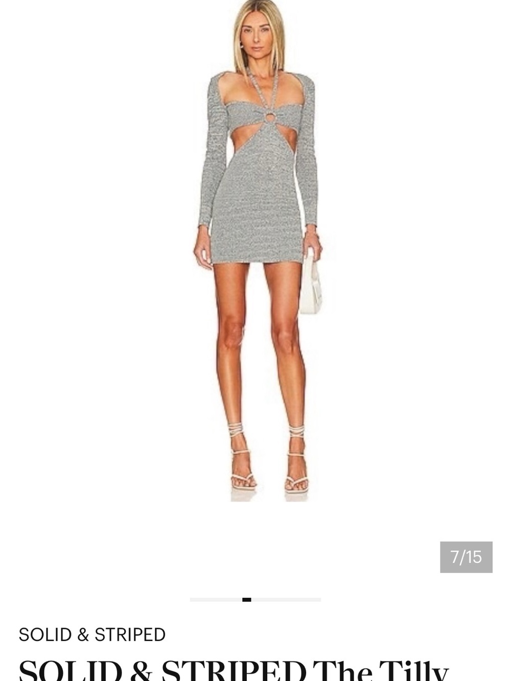 SOLID & STRIPED Gray Asymmetrical Cutout Mini Dress